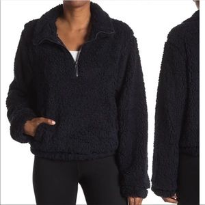 SAGE COLLECTIVE Jetsetter dark navy cropped teddy jacket NWT!